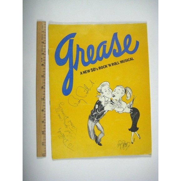 Grease Souvenir Program 1972 Signed Barry Bostwick Jamie Donnelly LOOSE PAGE - Picture 2 of 11